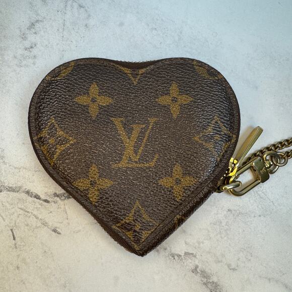 Louis Vuitton Heart Coin Purse Monogram Leopard Coeur Bag Charm Rare Vintage LV - Picture 9 of 12